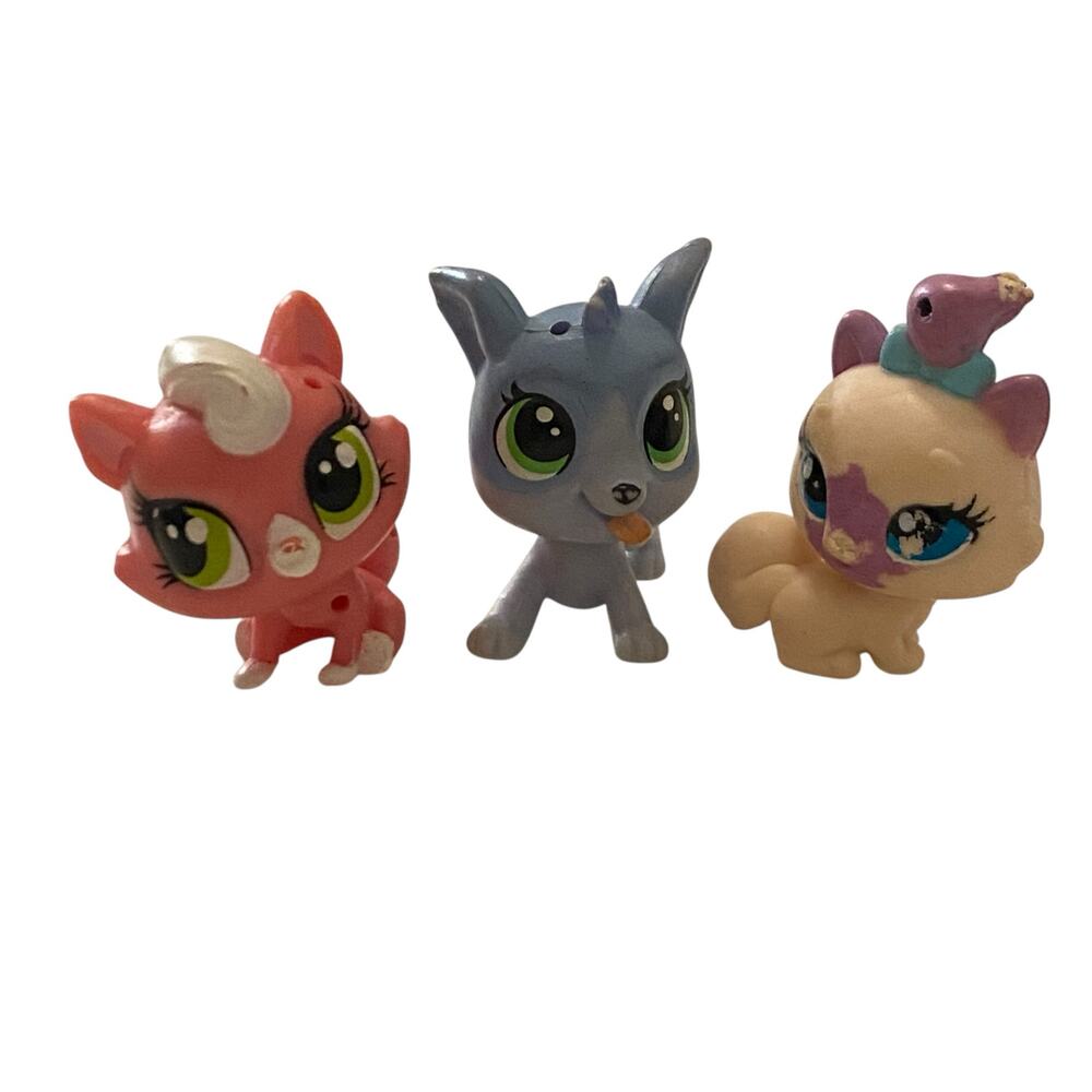 Littlest Pet Shop Mixed Lot of 3 Mini Size Pets Authentic Hasbro